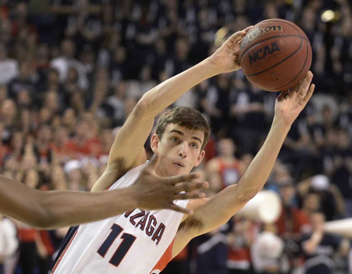 David Stockton leads the Gonzaga Bulldogs in assists per game and steals while playing an average of 18 minutes a game. (Colin Mulvany)