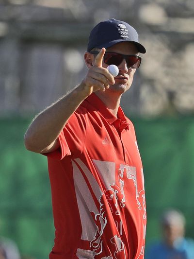 Justin Rose of Great Britain is in line for the gold medal. (Alastair Grant / Associated Press)