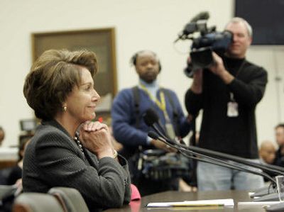 
House Speaker Nancy Pelosi, D-Calif., prepares to testify  Thursday in Washington at a hearing on climate change. 
 (Associated Press / The Spokesman-Review)