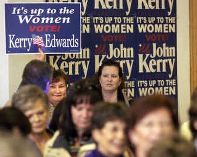 
Women for Kerry rally Sunday at the Montvale Hotel in Spokane. 
 (Liz Kishimoto / The Spokesman-Review)