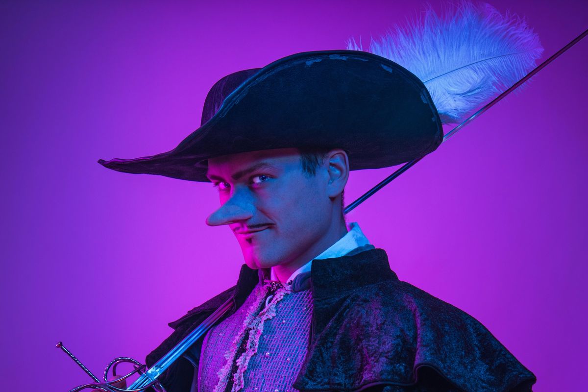 Dalin Tipton stars in Stage Left Theater’s production of “Cyrano.” (Photo by Chris Wooley)