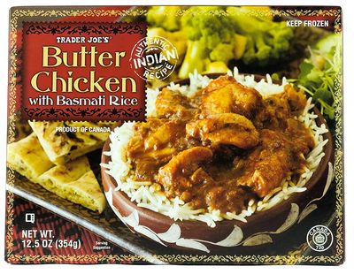 Trader Joe’s Butter Chicken with Basmati Rice, with best-by dates of April 14 and April 16, 2023, should be tossed.  (Courtesy)