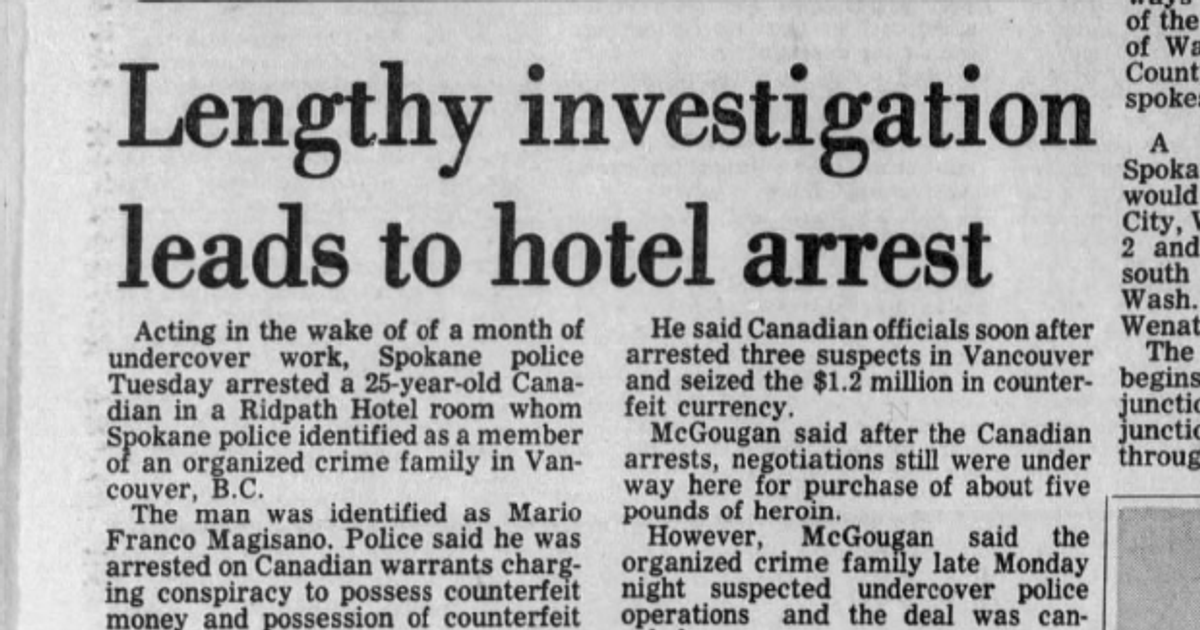 This day in history: Organized crime member arrested at Ridpath Hotel