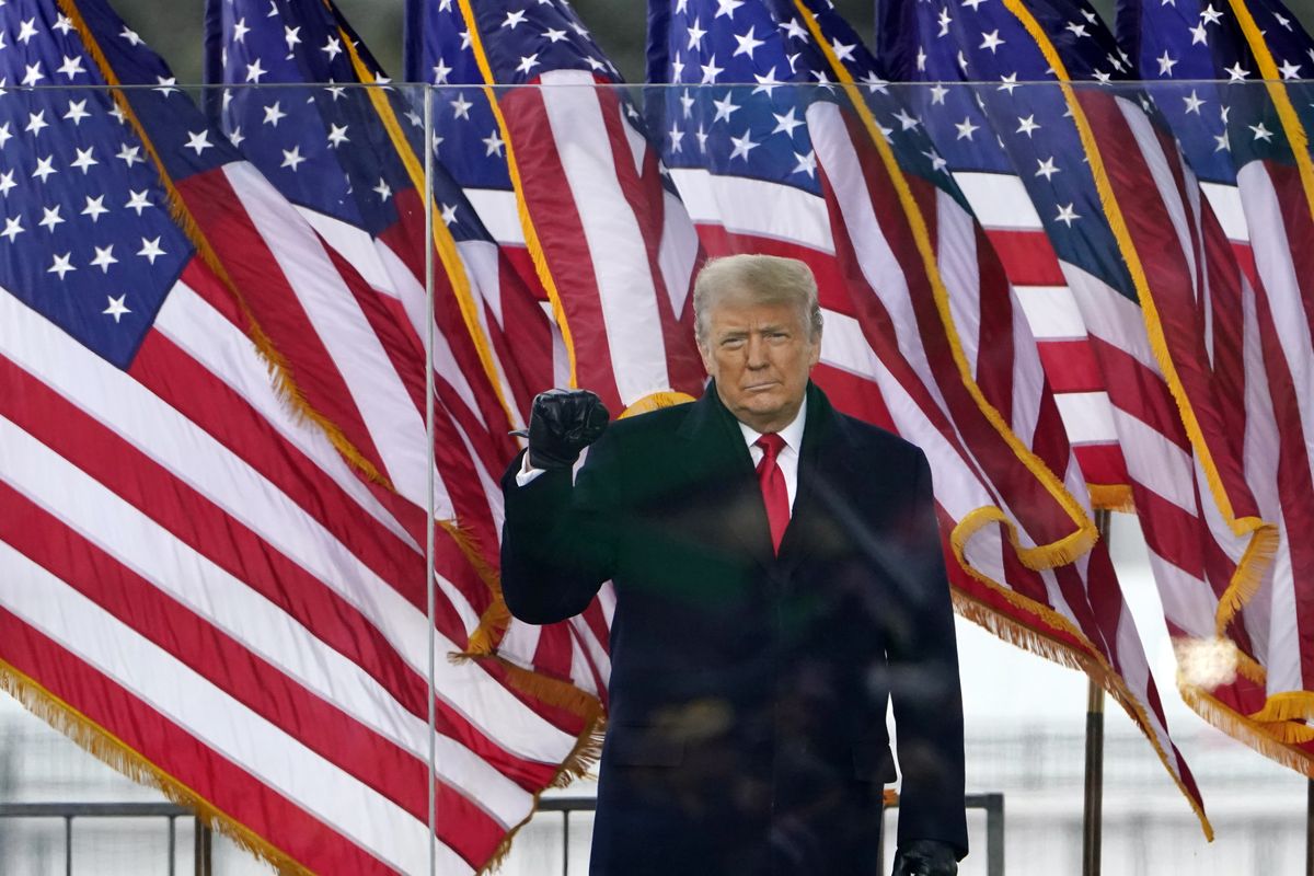 President Donald Trump arrives to speak at a rally Wednesday, Jan. 6, 2021, in Washington.  (Jacquelyn Martin)