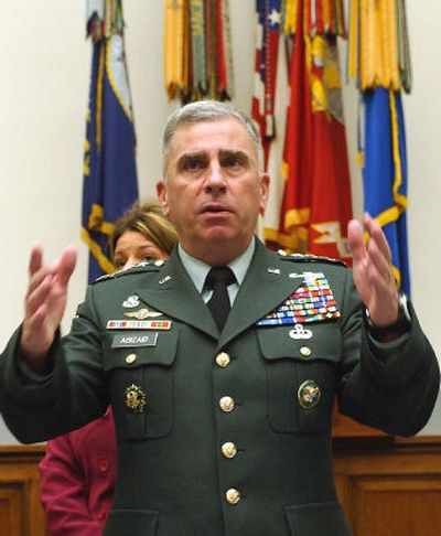 
U.S. Army Gen. John Abizaid, seen here in March, plans to retire early next year.
 (Associated Press / The Spokesman-Review)
