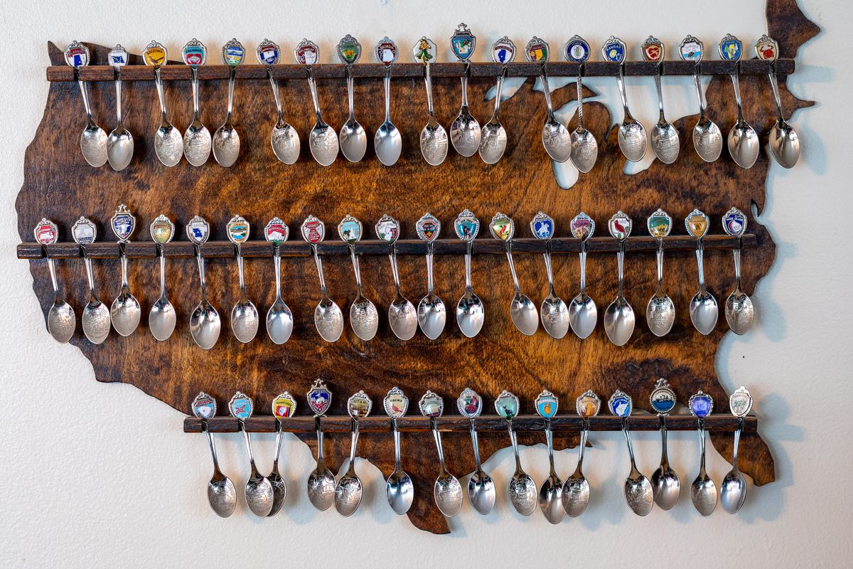 John Gamuer’s late wife collected spoons from all 50 states.  (COLIN MULVANY/THE SPOKESMAN-REVIEW)