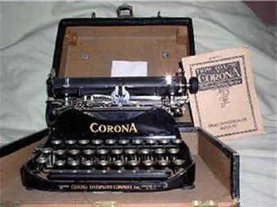 
1919 Corona #3 portable typewriter.
 (The Spokesman-Review)