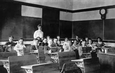 
Spirit Lake children are pictured in their classroom in 1908, shortly after the new school opened. Courtesy of the Museum of North Idaho
 (Courtesy of the Museum of North Idaho / The Spokesman-Review)