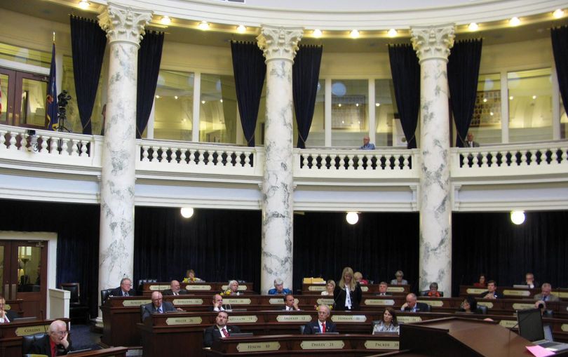 Idaho House debates its final bill, a controversial measure to let school districts lower teacher pay from one year to the next, on Thursday (Betsy Russell)