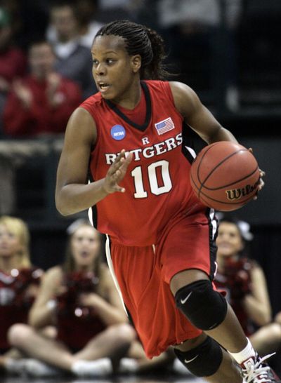 Epiphanny Prince said she’ll skip her final year with Rutgers.  (Associated Press / The Spokesman-Review)