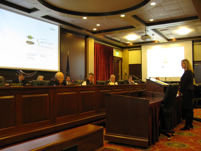 Idaho State Land Board receives endowment asset allocation report on Tuesday; Lt. Gov. Brad Little is presiding, as Gov. Butch Otter is out of state for a Republican Governors Association meeting in Florida. (Betsy Russell)