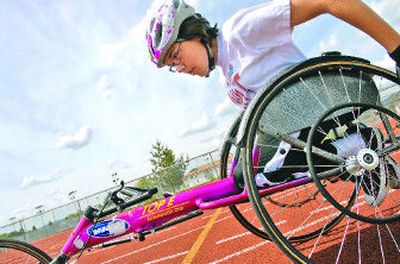 Athlete Krystle Horton works out at Central Valley High School last month.  She hopes to study at Spokane Falls Community College and then apply for an athletic scholarship at an out-of-state university. 
 (Holly Pickett / The Spokesman-Review)