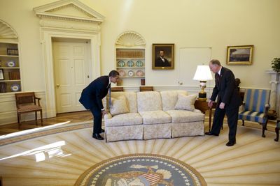 Pete Souza was there as the president got a helping hand from Vermont Gov. Jim Douglas. The Washington Post (The Washington Post / The Spokesman-Review)