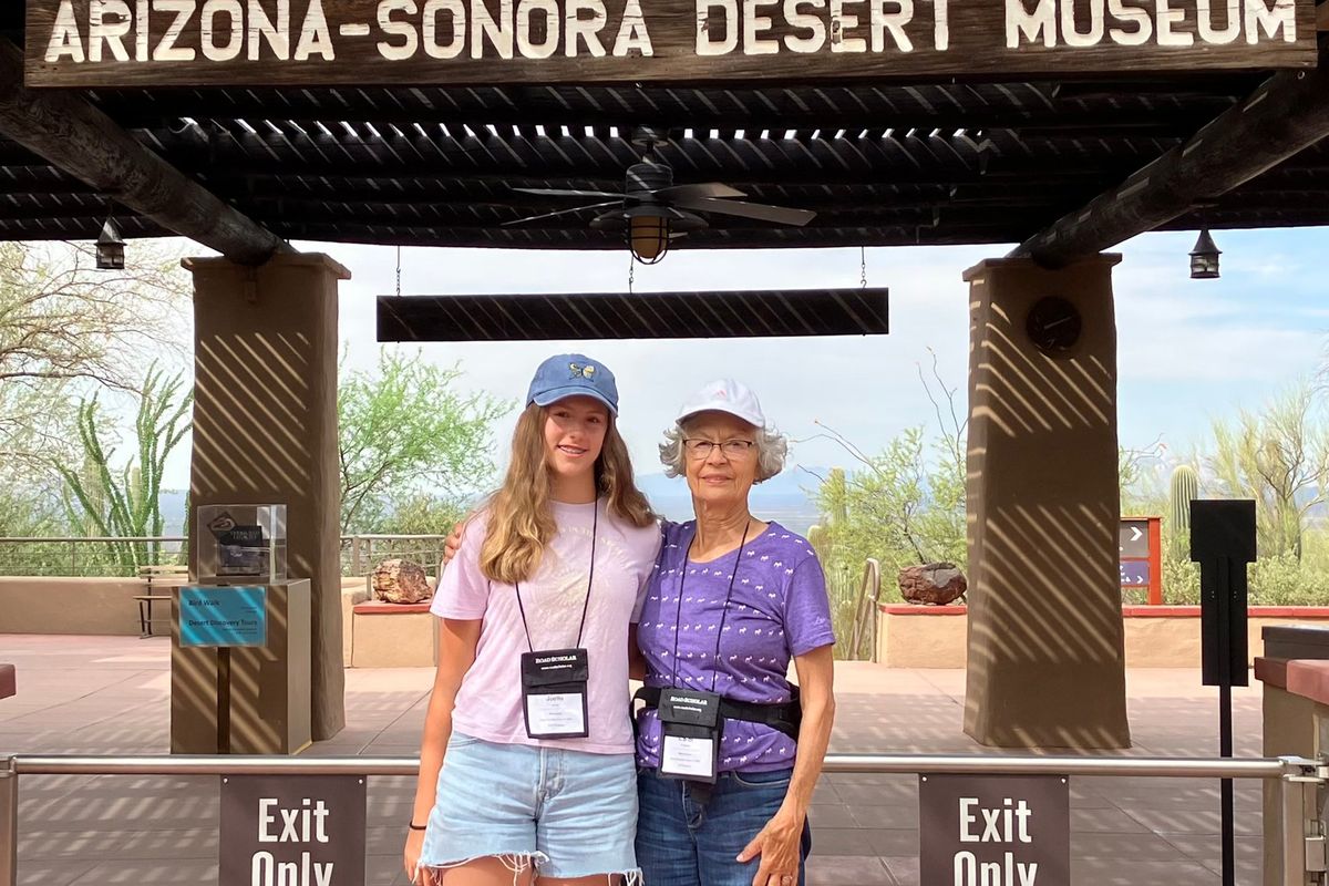 Joelle Lewis, 13, with her grandmother Carol Cressey of Spokane, on their trip this summer to Arizona, summer 2022.  (Courtesy of Carol Cressey)