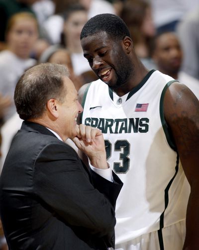 Michigan State coach Tom Izzo relies on captain Draymond Green to lead a talented young team that takes on Gonzaga today at the McCarthey Athletic Center. (Associated Press)