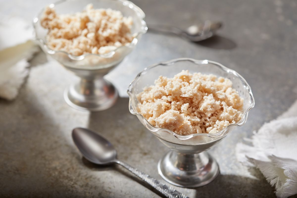 Cold and refreshing almond granita is a great summer treat even if you’re not in Sicily.  (Tom McCorkle/For the Washington Post)