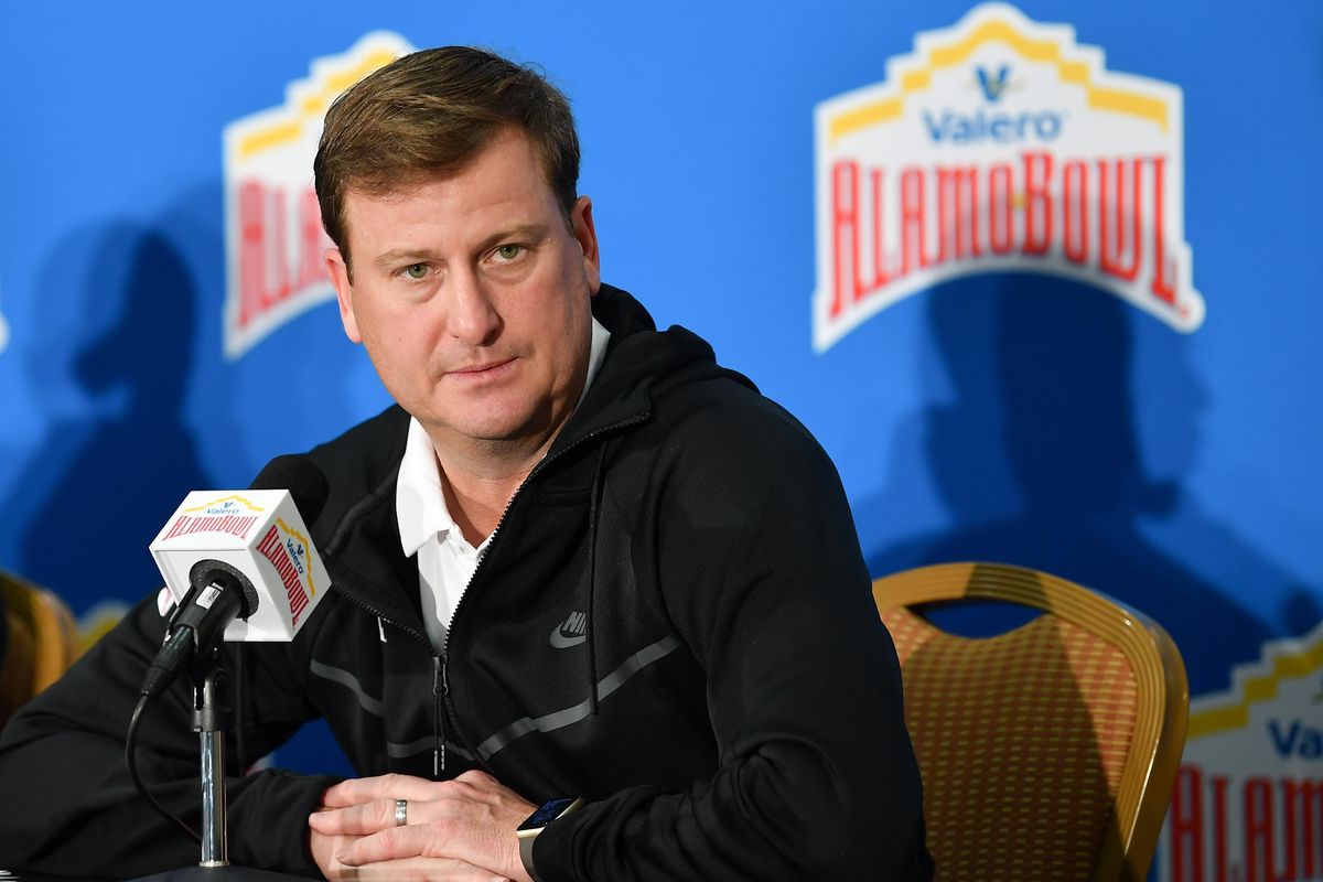 WSU outside receivers coach Steve Spurrier Jr fields questions during a press confrence leading up to the Alamo Bowl on Wednesday, December 26, 2018, at the Marriott Riverwalk Hotel in San Antonio, TX. (Tyler Tjomsland / The Spokesman-Review)