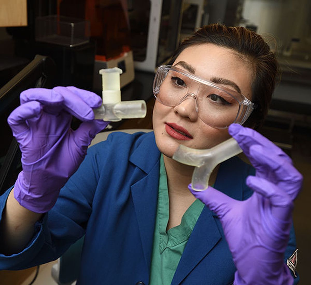 Helen Xun, Gonzaga University graduate and current Johns Hopkins medical student, is part of a biotech startup developing a prototype for 3D-printed ventilator adapters to help in the fight against COVID-19.  (Will Kirk)