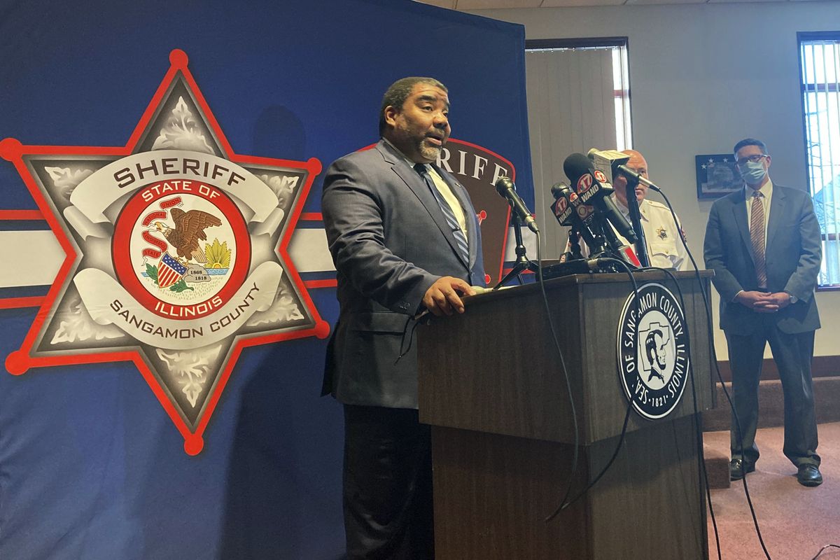 Marc Smith, director of the Illinois Department of Children and Family Services, discusses the stabbing death of state child welfare worker Diedre Silas during a news conference, Wednesday, Jan. 5, 2022, in Springfield, Ill. Silas, 36, was conducting a visit Tuesday, Jan. 4, on a home in Thayer, south of Springfield, when she was stabbed. A man living in the home, 32-year-old Benjamin H. Reed, faces charges of first-degree murder, aggravated battery and unlawful restraint. He is being held in the Sangamon County Jail on $5 million bond.  (John O