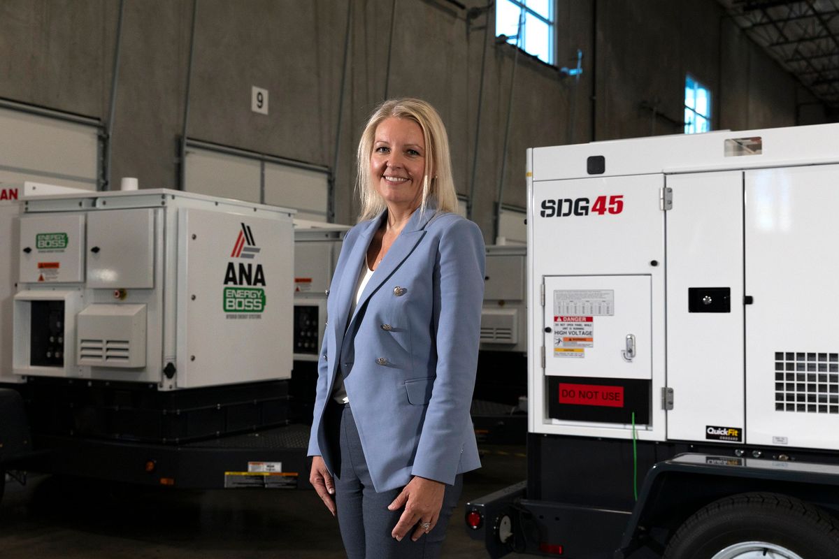Alicia Waineo, co-founder of Alliance North America (ANA), at the generator and air compressor maker’s factory in Henderson, Nev. on Sept. 27, 2024. In truth, no president can single-handedly control the growth of specific industries and larger economic forces like recessions and exchange rates tend to play a much more powerful role. (Mikayla Whitmore/The New York Times) (MIKAYLA WHITMORE)