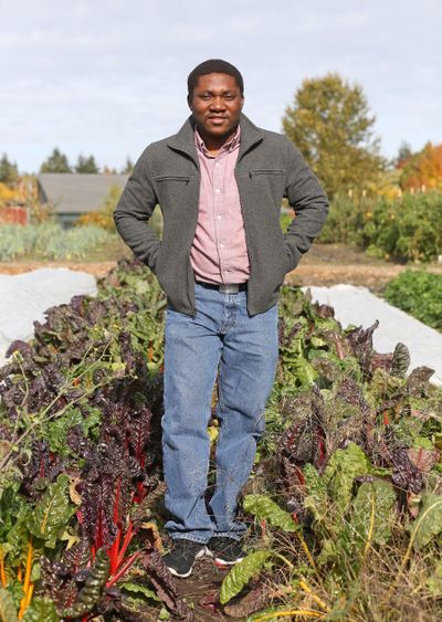 On Monday, Oct. 23, 2017, Cornelius Adewale has won the Bullitt Foundation's environmental prize for 2017 for his leadership role in developing an app and web tool that can measure a farm's carbon footprint and help farmers reduce the impact of that footprint. (Greg Gilbert / Associated Press)