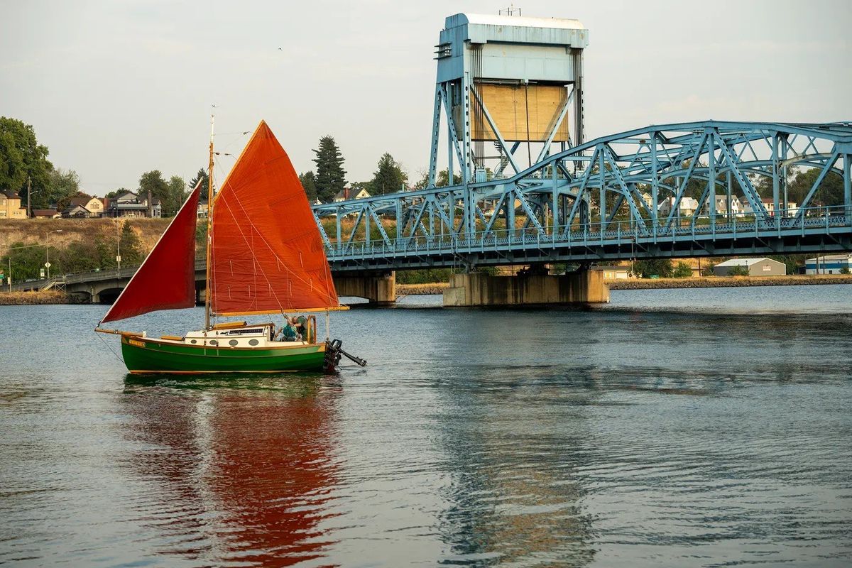 Mary Fauci and Keith Smith sail their boat, the Four Seas, on Wednesday near the Greenbelt Boat Ramp in Clarkston.  (Olivia Anderson/Lewiston Tribune)