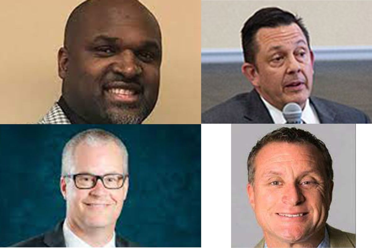 Clockwise from top left: Finalists for the job of superintendent of Central Valley School District are Oscar Harris, Tavis Peterson, John Parker and Troy Tornow.  