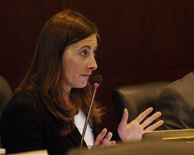 Rep. Heather Scott, R-Blanchard, asks a question a joint session of the Senate Judiciary and Rules and the House Judiciary, Rules, and Administration committees during a special session of the Idaho legislature at the state Capitol building on May 18, 2015, in Boise. (Otto Kitsinger / AP)