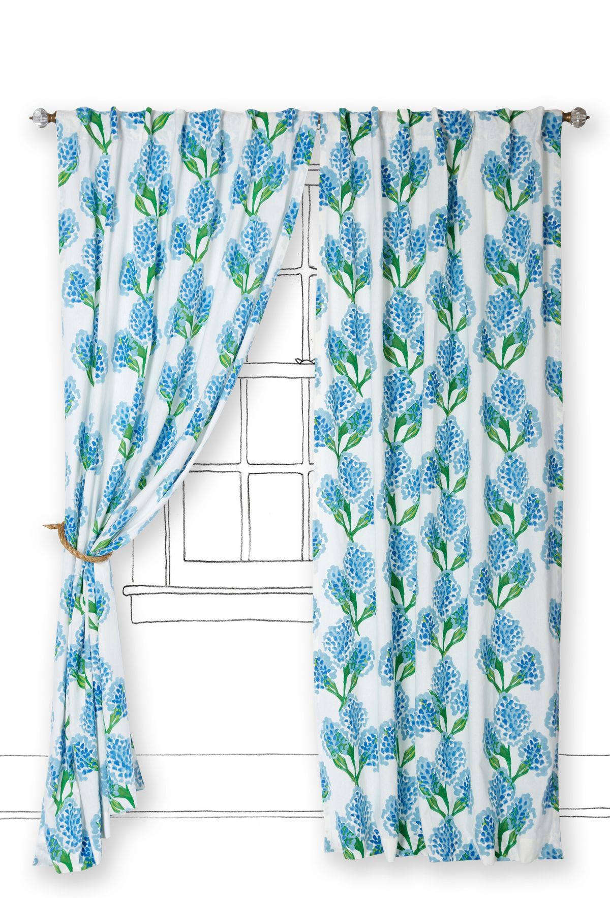 The Speckled Blooms curtain has a repeat of hyacinth flowers, perfect for early spring.