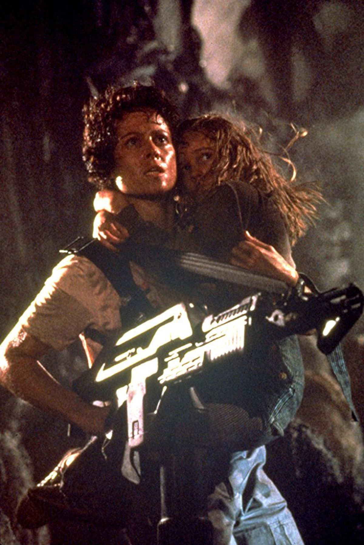 Sigourney Weaver, left, as Ellen Ripley and Carrie Henn as Newt in “Aliens.”  (20th Century Fox)