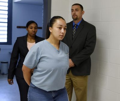 This May 23, 2018, file photo shows Cyntoia Brown, entering her clemency hearing at Tennessee Prison for Women in Nashville, Tenn. (Lacy Atkins / Associated Press)