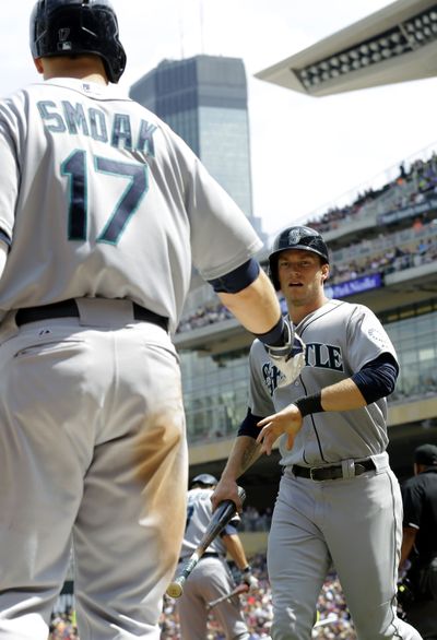 Michael Saunders went 6 for 11 with four RBIs in the series against the Minnesota Twins. (Associated Press)