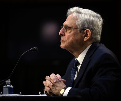 Then-Attorney General Merrick Garland at a Senate Judiciary Committee hearing in 2023.   (Bill O'Leary/The Washington Post)