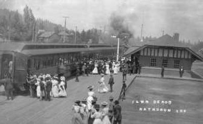 
The Idaho, Washington & Northern Depot was built in Rathdrum in 1908. The line was transferred to the Milwaukee Road Company in 1915 and passenger service continued throughout the 1950s. Sold by the railroad in 1970, the building served as a church for a few years, then as a private residence and museum. An investor purchased the building a couple of years ago and is slowly working toward subdividing the land surrounding the depot into two to three additional residential building sites. Photo courtesy: Rathdrum/Westwood Historical Society
 (Photo courtesy: Rathdrum/Westwood Historical Society / The Spokesman-Review)