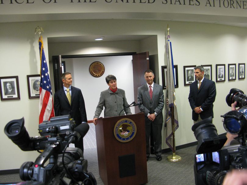 Wendy Olson, U.S. Attorney for Idaho, announces her decision not to file criminal charges after a 15-month investigation into contract issues between the state and Corrections Corporation of America (Betsy Z. Russell)