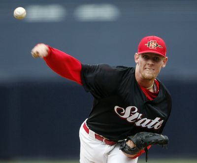 Stephen Strasburg said he’ll relax while his agent works.  (Associated Press / The Spokesman-Review)