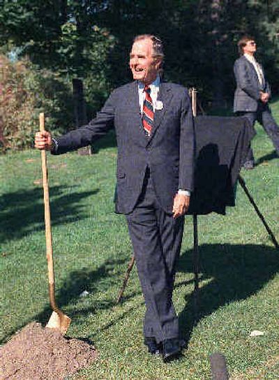 
President George H. W. Bush visited Spokane on Sept. 18-19, 1989, to celebrate the Washington State Centennial and helped plant a tree in Riverfront Park.
 (File/ / The Spokesman-Review)