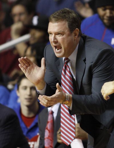 Associated Press Kansas coach Bill Self was pleased to see a complete 40-minute effort from his top-ranked Jayhawks. (Associated Press)