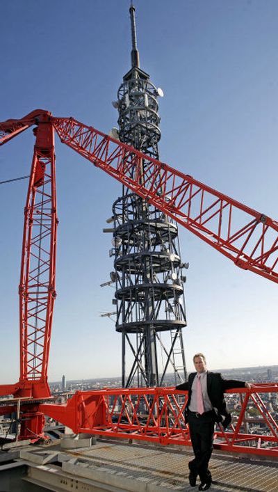 
Towerstream CEO Jeff Thompson poses in front of a tower that is home to some of his company's antennas on the roof of a high-rise building in the Lower Manhattan section of New York. Towerstream uses technology based on the WiMax standard for its links. Associated Press photos
 (Associated Press photos / The Spokesman-Review)