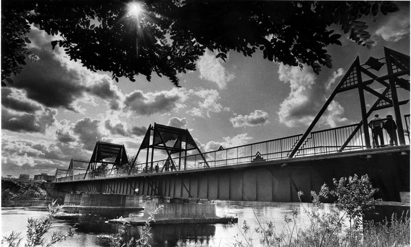 The Kardong Burlington Northern Bridge near Gonzaga University is where the Centennial Trail crosses the mighty Spokane. It's kinda ugly. (Chris Anderson / Photo Archive/ Spokesman Review)