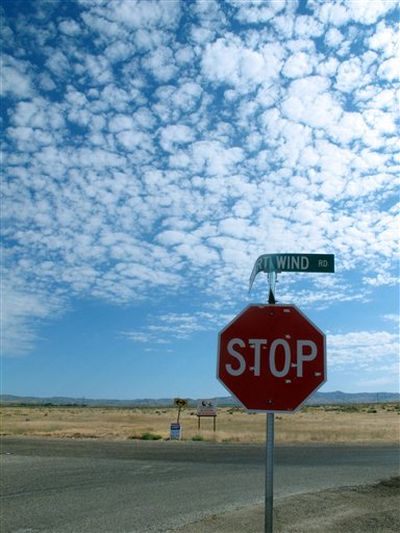 A stop sign is seen on Wednesday, Aug. 10, 2011 in Mountain Home, Idaho. The Shoshone-Paiute Tribes of Idaho and Nevada intend to acquire land behind the sign for possible gaming, agriculture or light manufacturing to boost its economy. (AP Photo / John Miller)