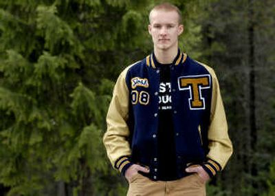 
Timberlake senior Josh Malloy poses at the school in Spirit lake on Tuesday. Malloy carries his speed from his track events on to the football field to help out his team.
 (Kathy Plonka / The Spokesman-Review)