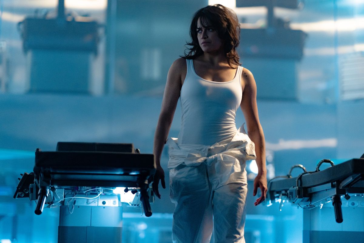 Michelle Rodriguez as Letty in “Fast X,” directed by Louis Leterrier.  (Universal Pictures)