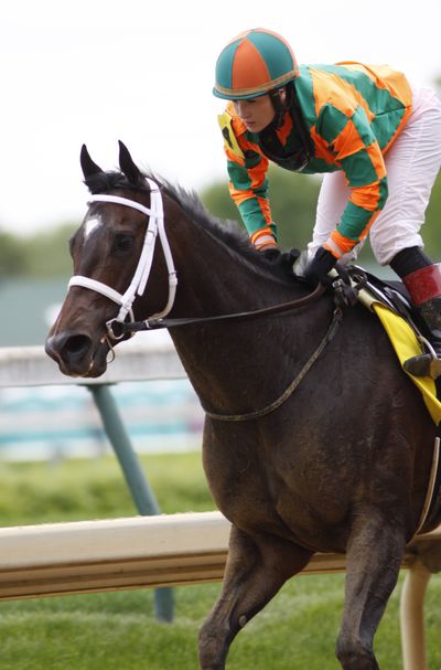 Rosie Napravnik will ride Mylute in her bid to make history in today’s 139th running of the Kentucky Derby. (Associated Press)