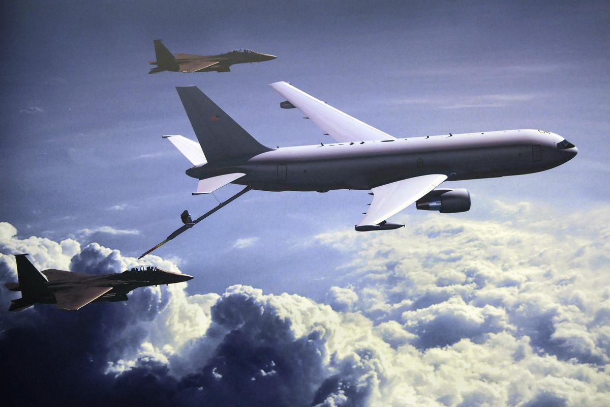 An illustration of KC-46A tanker. (COURTESY OF FAIRCHILD AIRFORCE BASE)