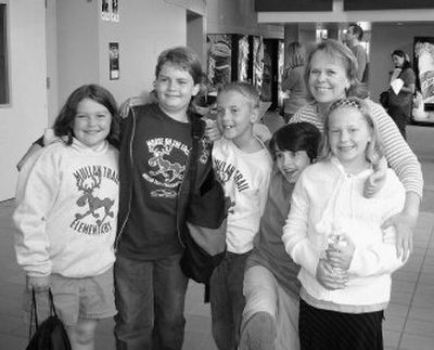 
Mullan Trail students, from left, Kirsten Wood, Justin Malloy, Brian Donahue, Anthony Ruiz and Marissa Misner pose with teacher and program coordinator Gale Adams. 
 (Courtesy of Gale Adams / The Spokesman-Review)