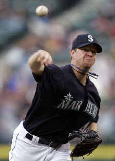 Home runs were part of the undoing of Seattle starting pitcher Ryan Franklin again Monday.
(Associated Press / The Spokesman-Review)