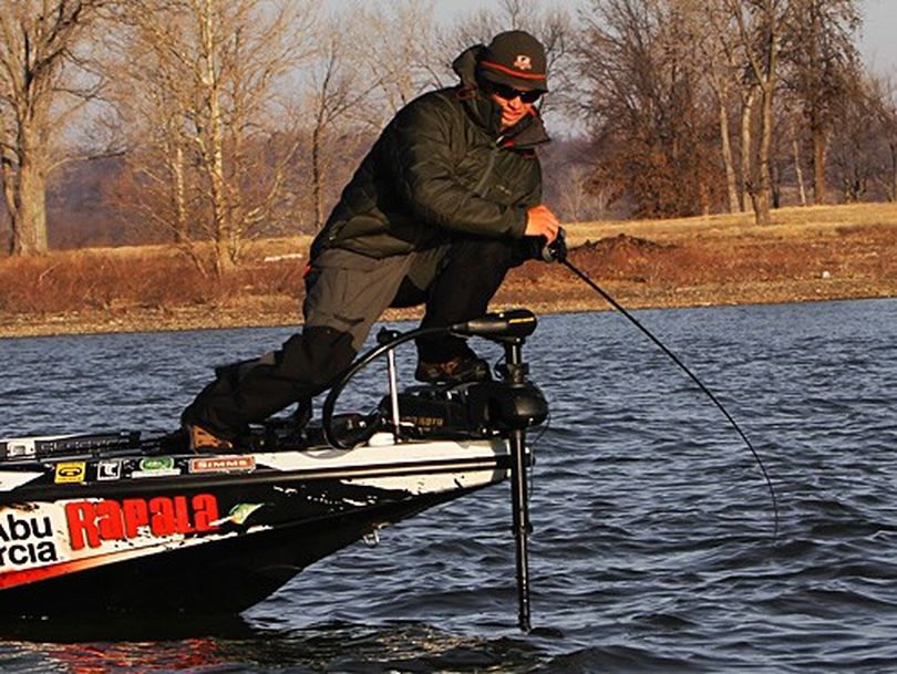 Brandon Palaniuk of Rathdrum entered the third and final day of the 2013 Bassmaster Classic on Feb. 24, 2013, needing to make up a 7-pound deficit.  And he nearly did it, finishing as the runner-up in the Super Bowl of bass fishing at Grand Lake O' the Cherokees near Tulsa, Okla.  (Jerry Cunningham / Bassmaster Classic)