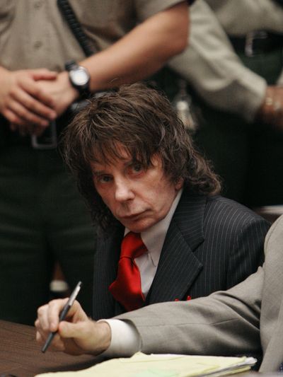 Music producer Phil Spector sits in a Los Angeles courtroom Friday for his sentencing in the murder of actress Lana Clarkson. (Associated Press / The Spokesman-Review)