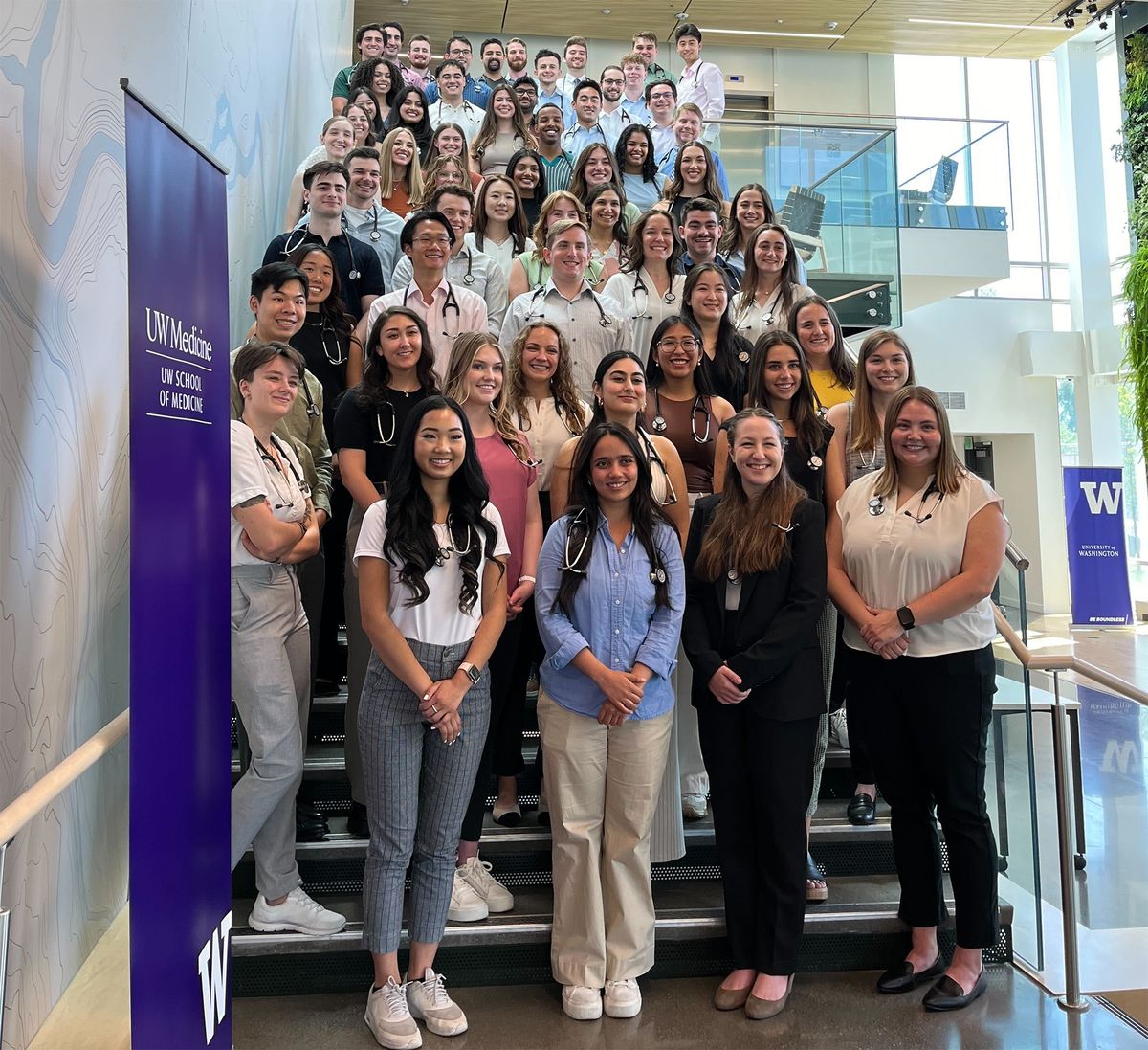 First-year UW medicine students pose in Spokane Thursday after receiving their stethoscopes. (Courtesy of UW School of Medicine)